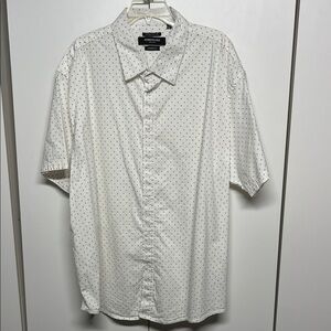 Croft & Barrow White Button Down Shirt with Black Dots
